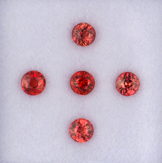 0.98twt Orange Sapphire Melee Parcel Top View White Background 
