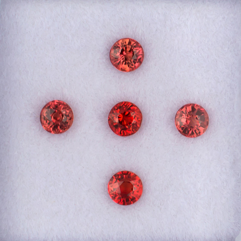 0.98twt Orange Sapphire Melee Parcel Top View White Background 
