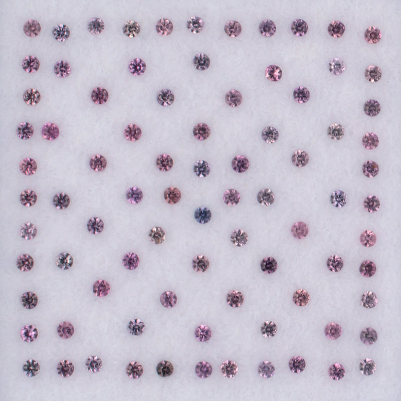 0.99twt Pink Sapphire Colored Gemstone Melee Parcel Top View White Background
