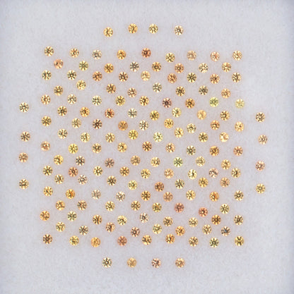 1.00mm Orange Sapphire Colored Gemstone Melee Parcel Top View White Background
