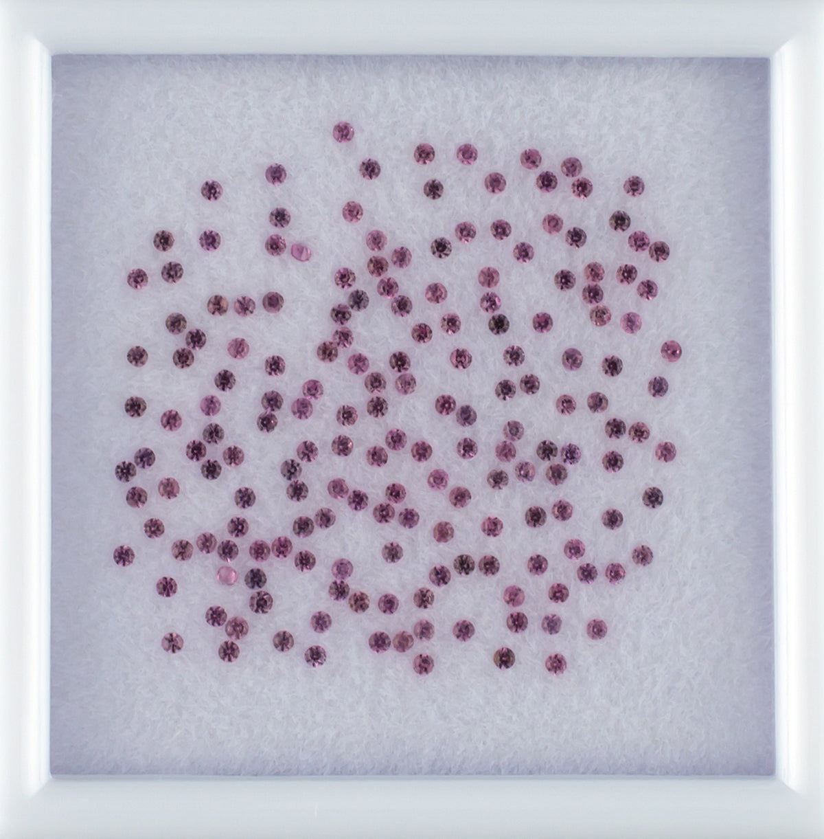 1.00twt Pink Sapphire Colored Gemstone Melee Parcel Top View White Background 
