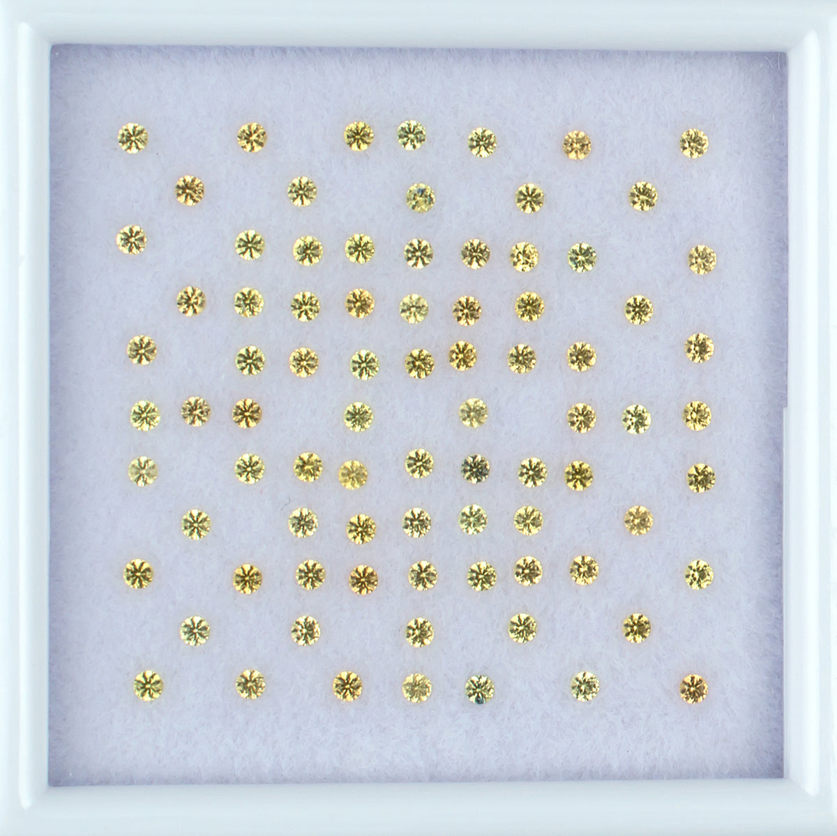 1.00twt Yellow Sapphire Colored Gemstone Melee Parcel Top View White Background
