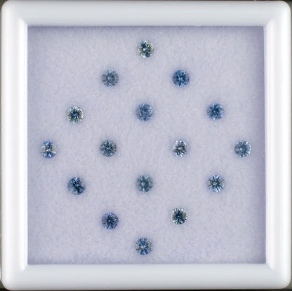1.01twt Blue Sapphire Colored Gemstone Melee Parcel Top View White Background 
