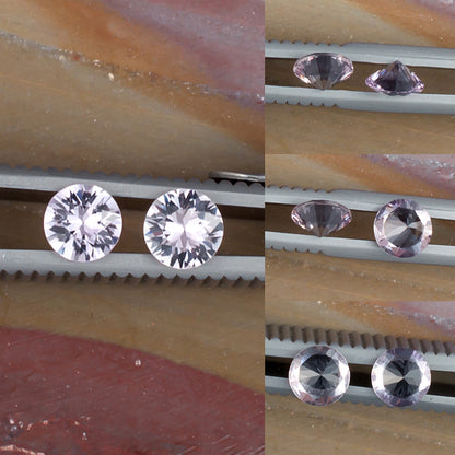 1.01twt Pink Sapphire Colored Gemstone Pair Collage 
