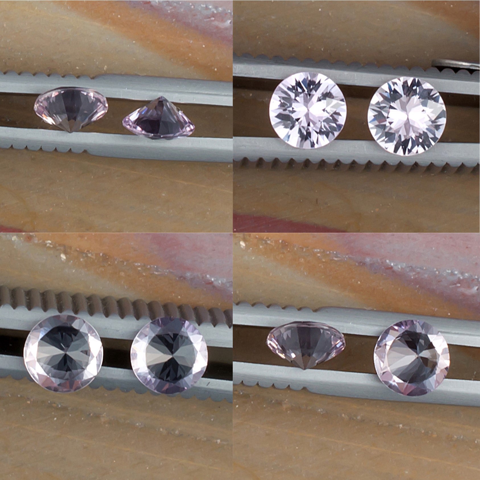 1.01twt Pink Sapphire Colored Gemstone Pair Collage
