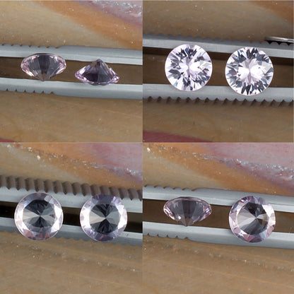 1.01twt Pink Sapphire Colored Gemstone Pair Collage
