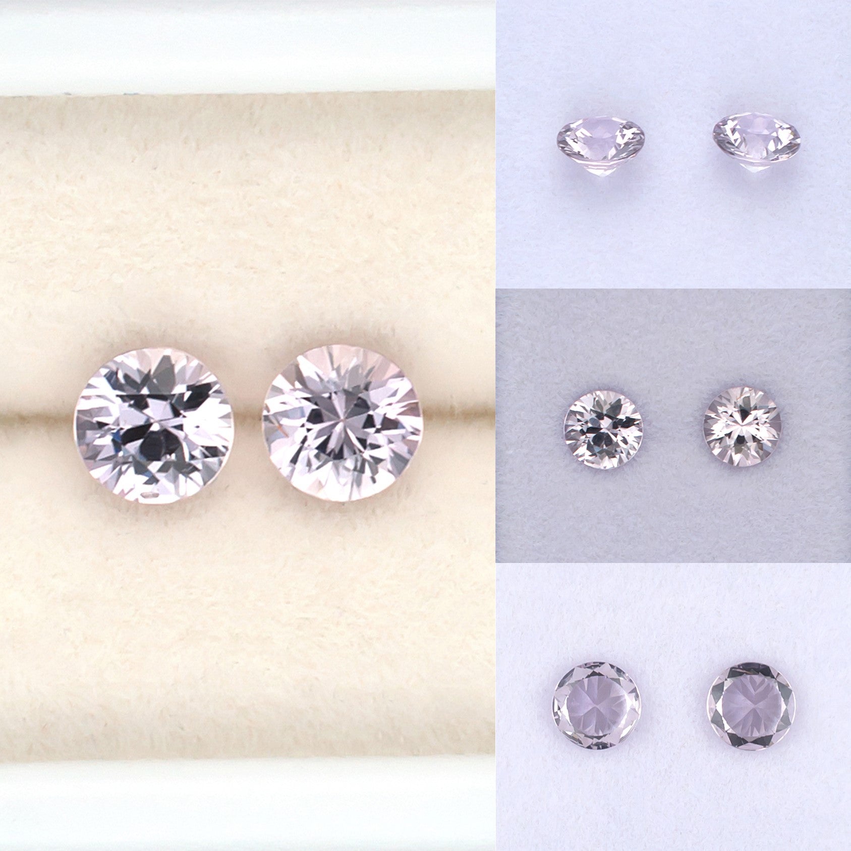 1.03twt Pink Sapphire Colored Gemstone Pair Collage 
