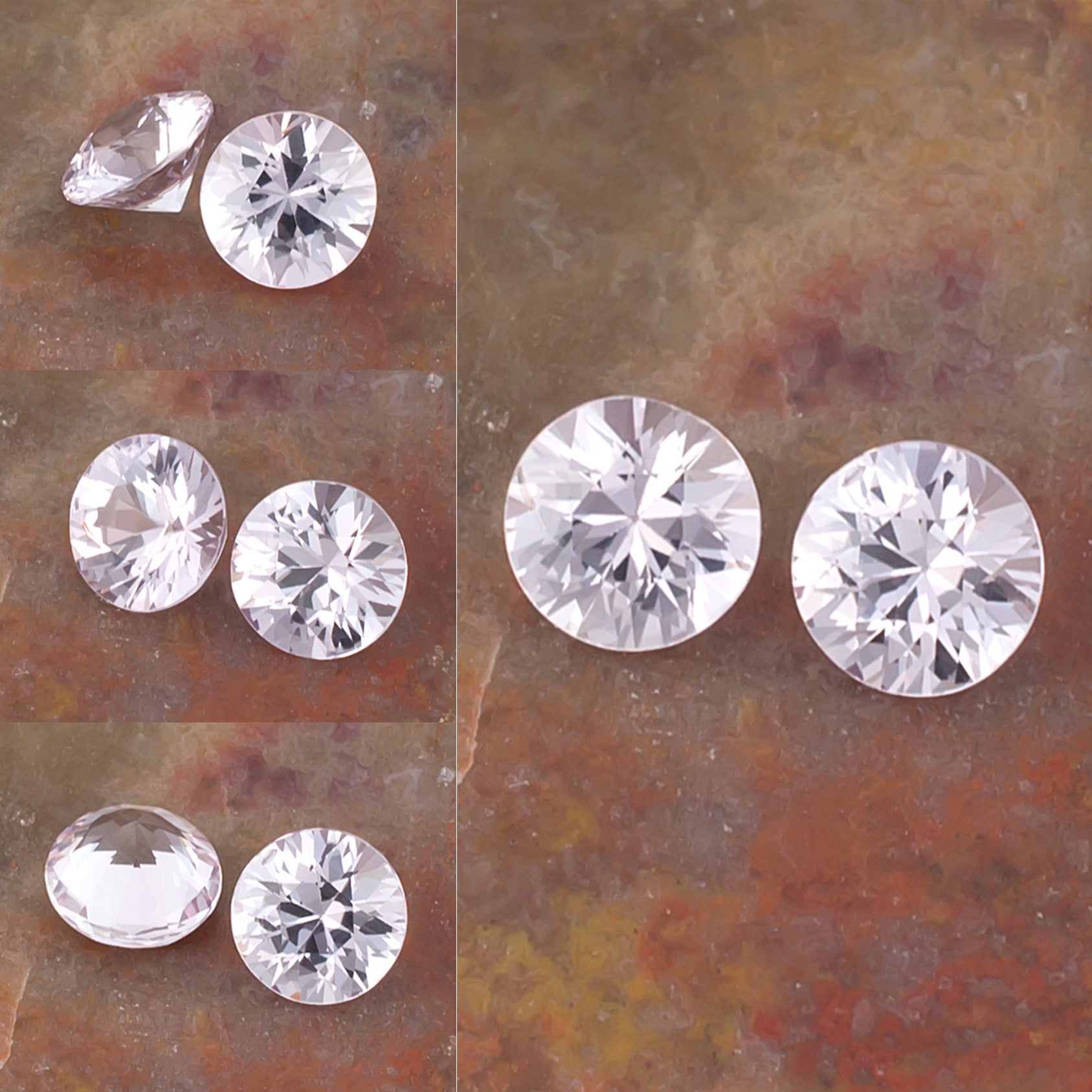 1.03twt Pink Sapphire Colored Gemstone Pair Collage
