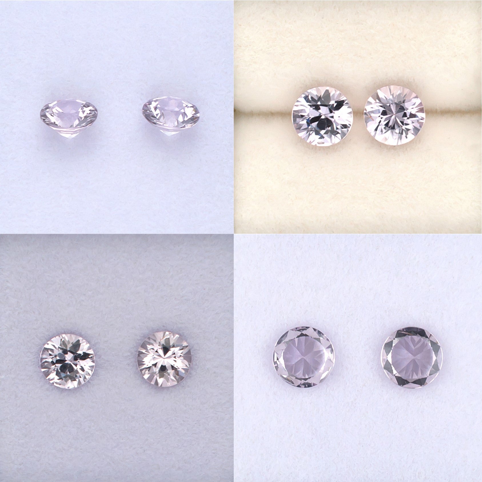 1.03twt Pink Sapphire Colored Gemstone Pair Collage 
