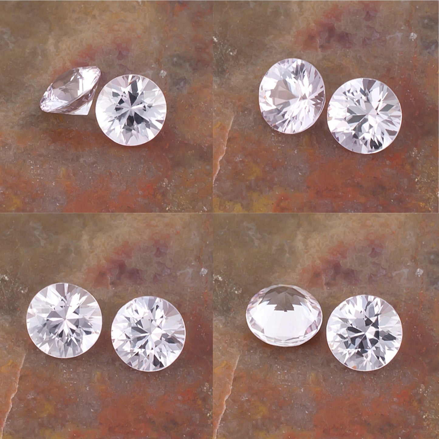 1.03twt Pink Sapphire Colored Gemstone Pair Collage
