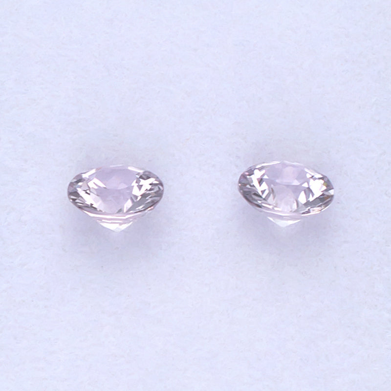 1.03twt Pink Sapphire Colored Gemstone Pair Bottom View White Background 
