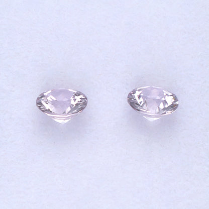 1.03twt Pink Sapphire Colored Gemstone Pair Bottom View White Background 
