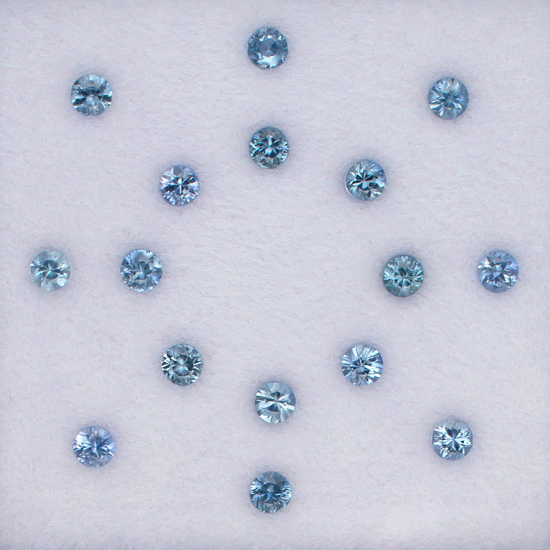 1.06twt Blue Sapphire Colored Gemstone Melee Parcel Top View White Background
