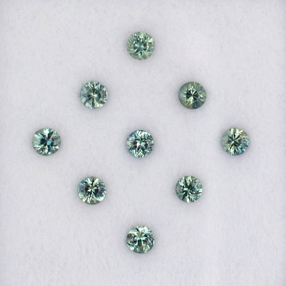 1.09twt Green Sapphire Colored Gemstone Melee Parcel Top View White Background
