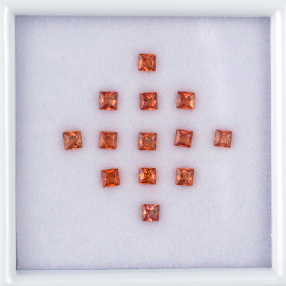 1.20twt Orange Sapphire Colored Gemstone Melee Parcel Top View White Background
