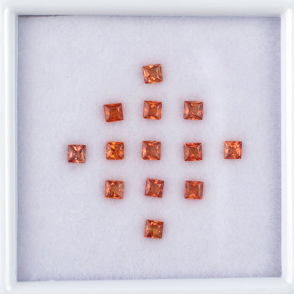 1.20twt Orange Sapphire Colored Gemstone Melee Parcel Top View White Background
