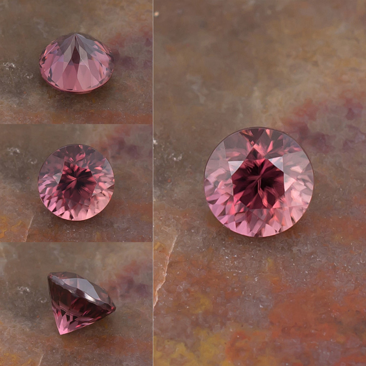 1.21ct Pink Zircon Colored Gemstone Collage
