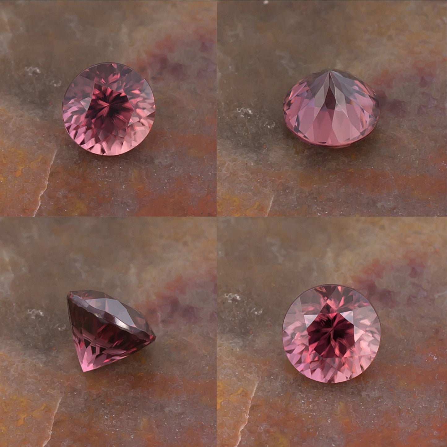 1.21ct Pink Zircon Colored Gemstone Collage
