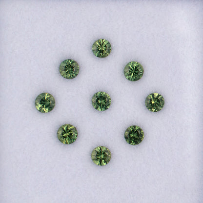 1.23twt Green Sapphire Colored Gemstone Melee Parcel Top View White Background
