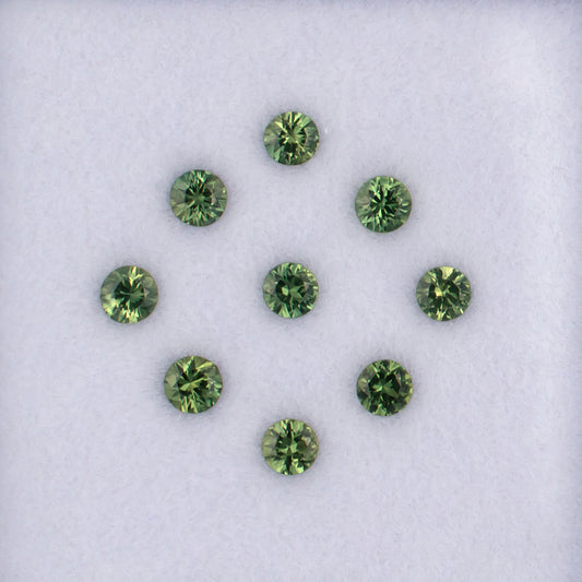 1.23twt Green Sapphire Colored Gemstone Melee Parcel Top View White Background
