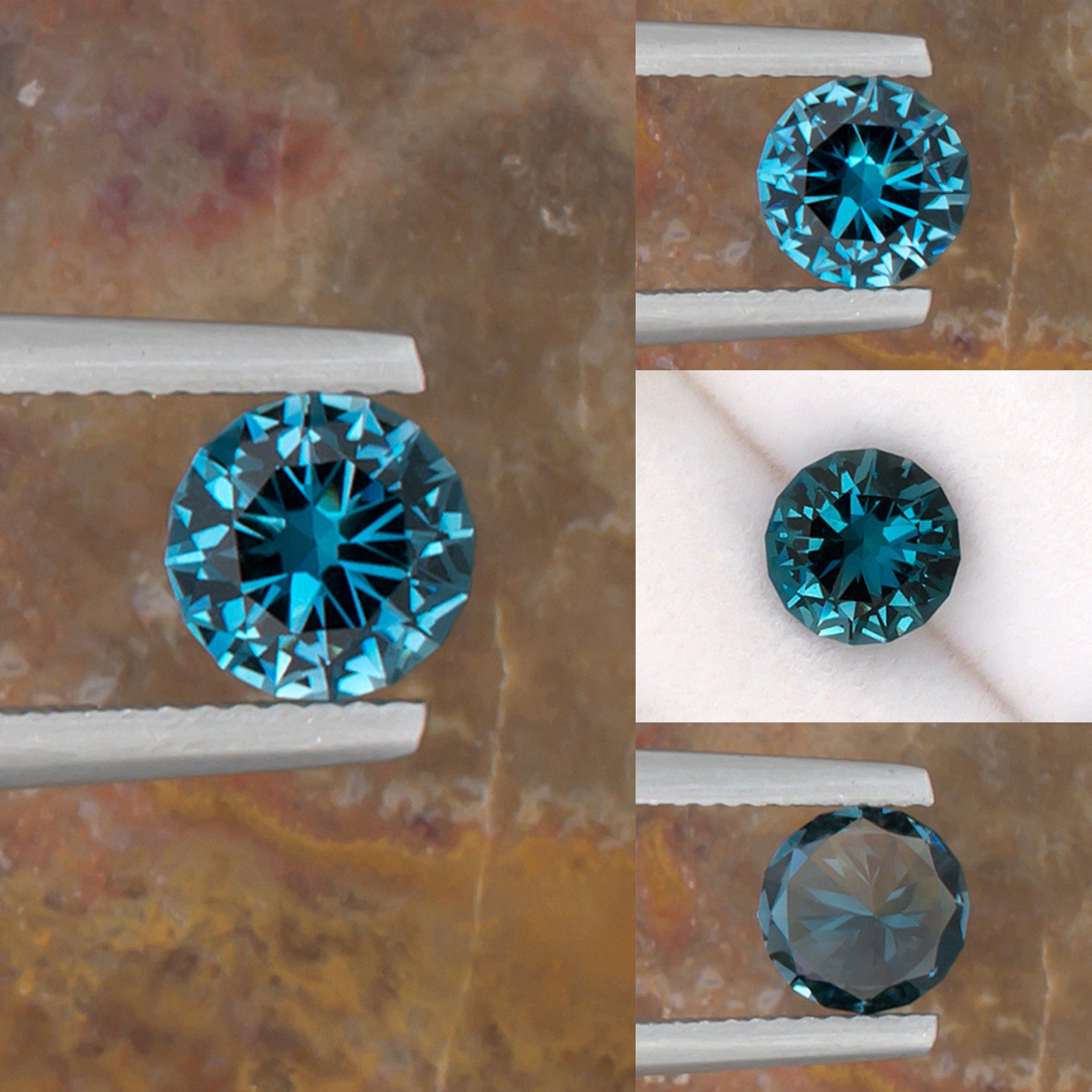 1.24ct Blue Topaz Colored Gemstone Collage I
