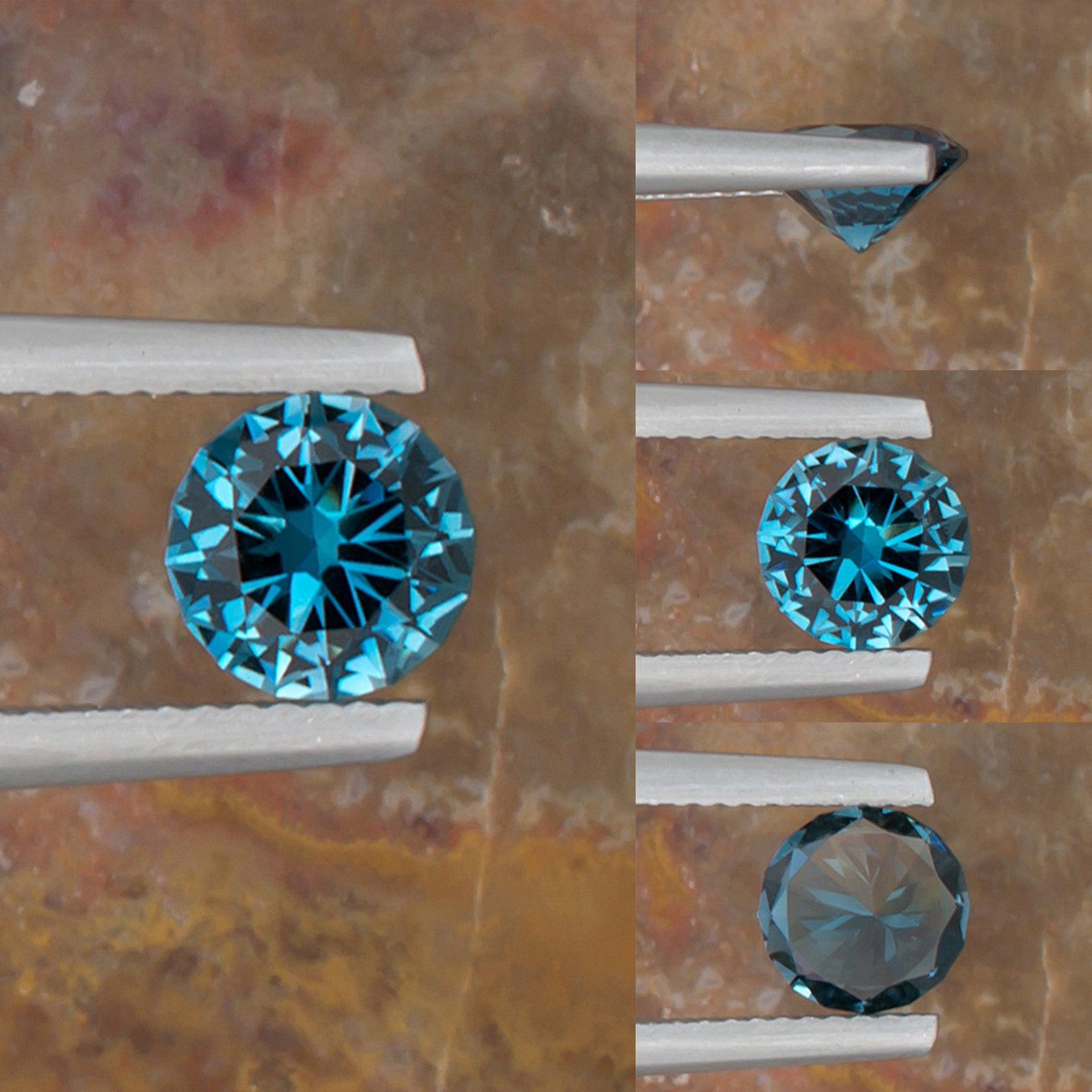 1.24ct Blue Topaz Colored Gemstone Collage II
