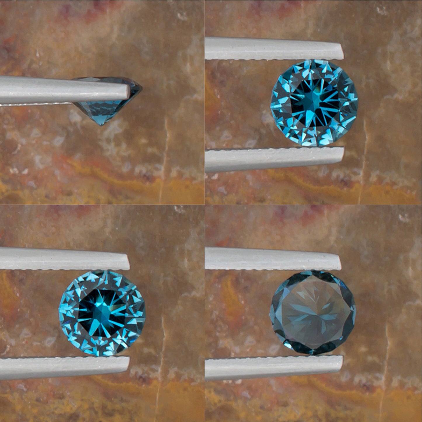 1.24ct Blue Topaz Colored Gemstone Collage III 
