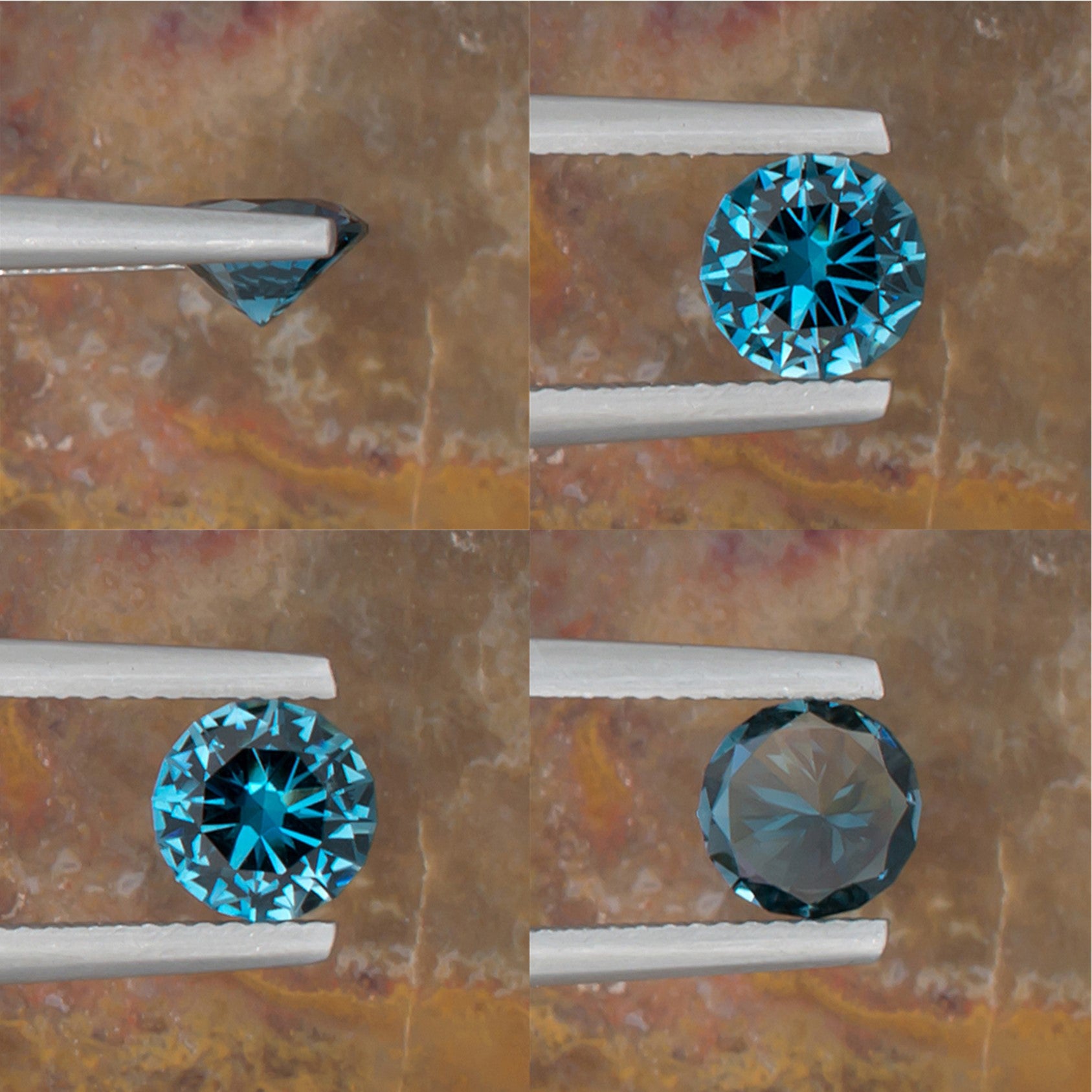 1.24ct Blue Topaz Colored Gemstone Collage III 
