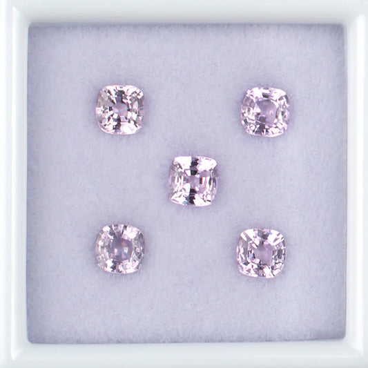 1.33twt Pink Sapphire Colored Gemstone Melee Parcel Top View White Background
