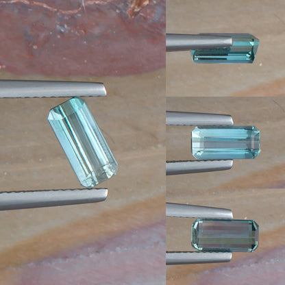 1.37ct Blue Green Tourmaline Colored Gemstone Collage I 
