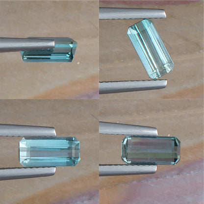 1.37ct Blue Green Tourmaline Colored Gemstone Collage II 
