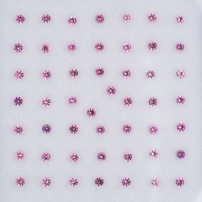 1.50mm Pink Sapphire Colored Gemstone Melee Parcel Top View White Background
