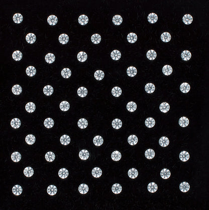 1.50mm White Topaz Gemstone Melee Parcel Top View Black Background
