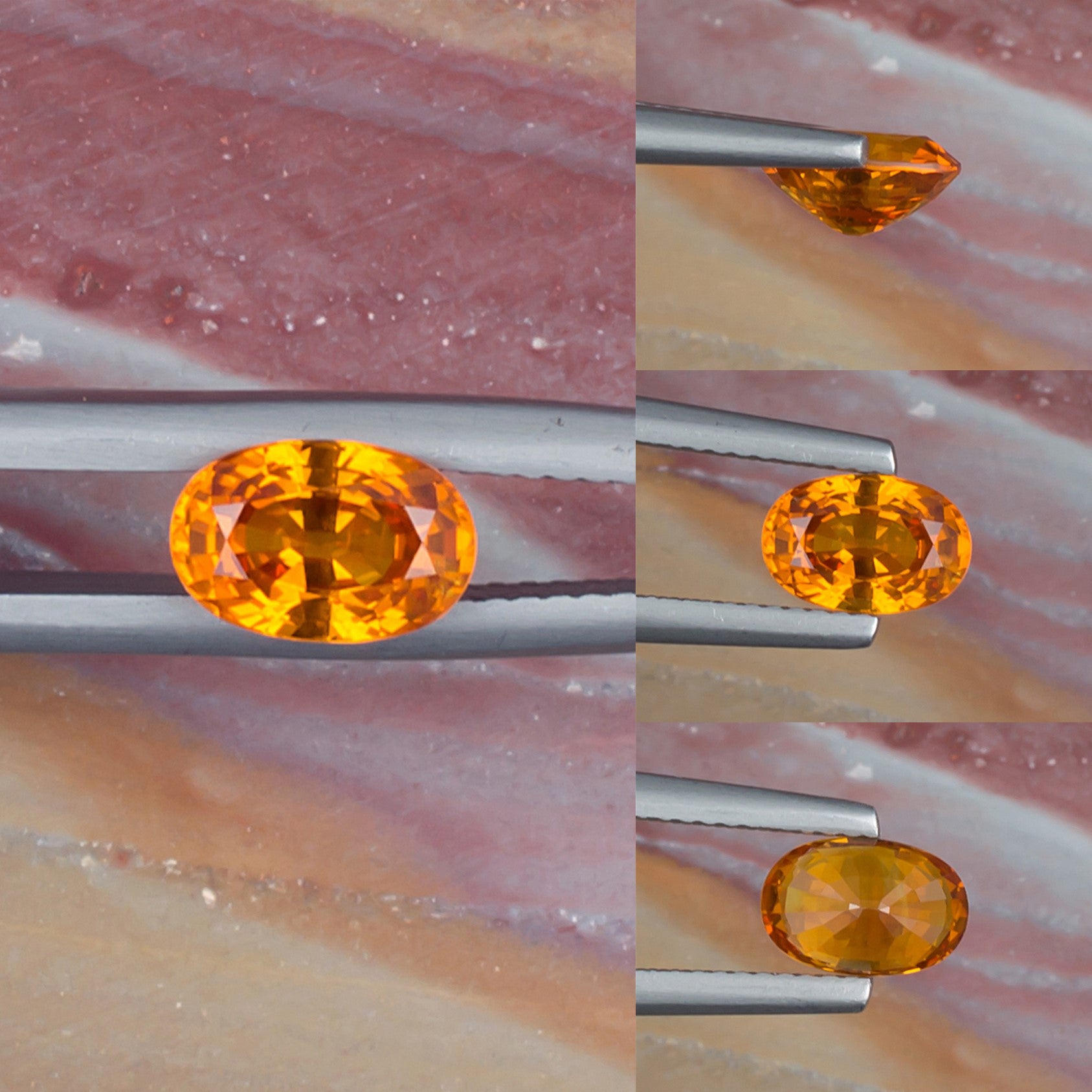1.51ct Yellow Sapphire Colored Gemstone Collage 
