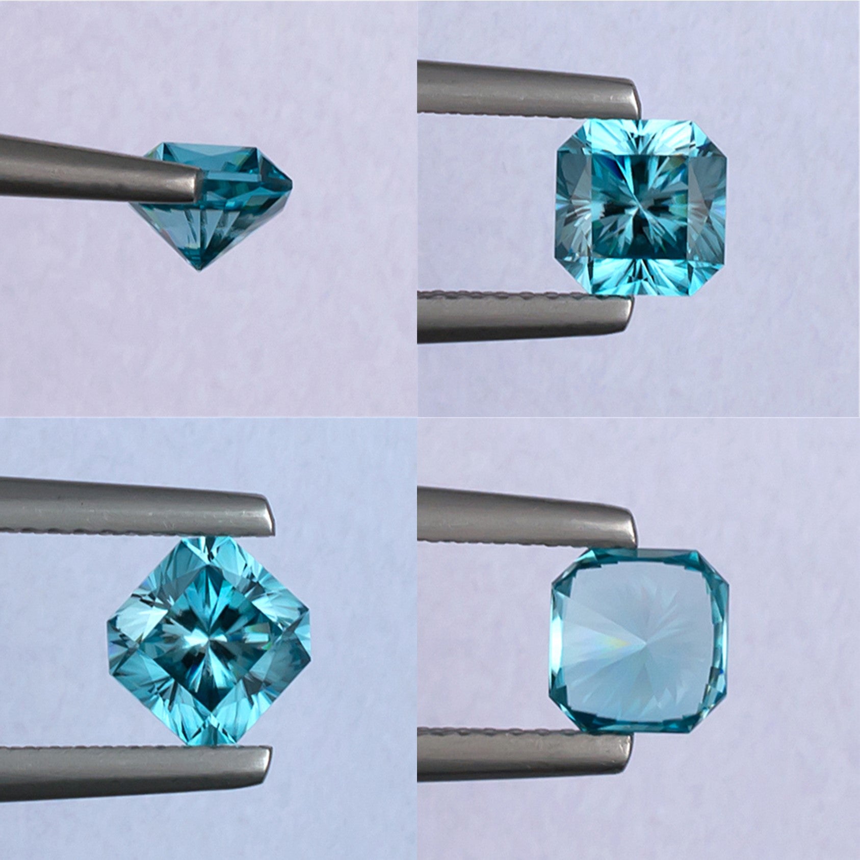 1.54ct Blue Zircon Colored Gemstone Collage II 
