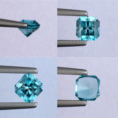 1.54ct Blue Zircon Colored Gemstone Collage II 
