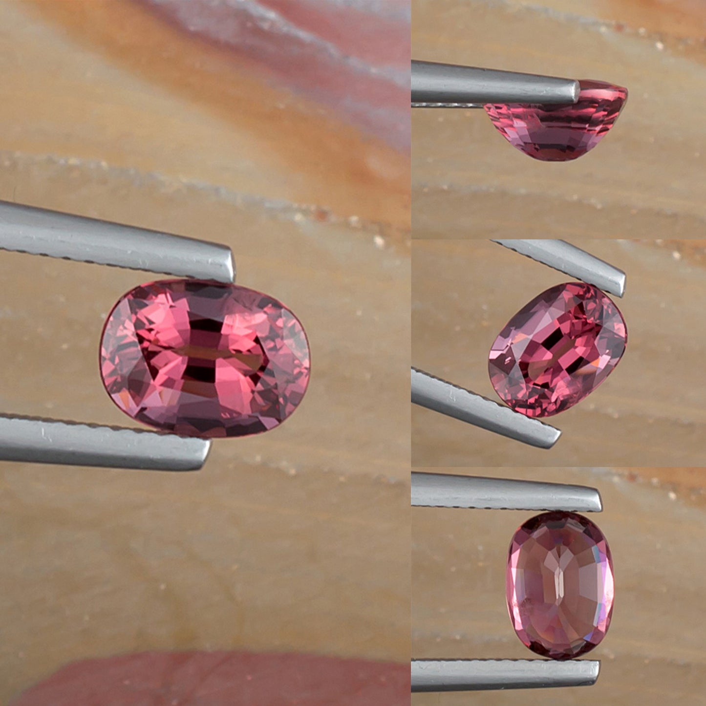 1.64ct Pink Spinel Colored Gemstone Side Collage I 
