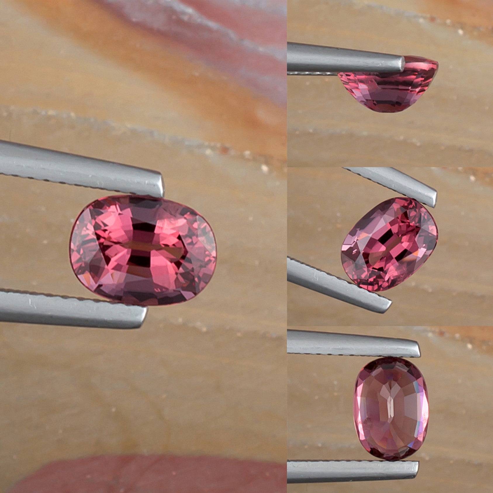1.64ct Pink Spinel Colored Gemstone Side Collage I 
