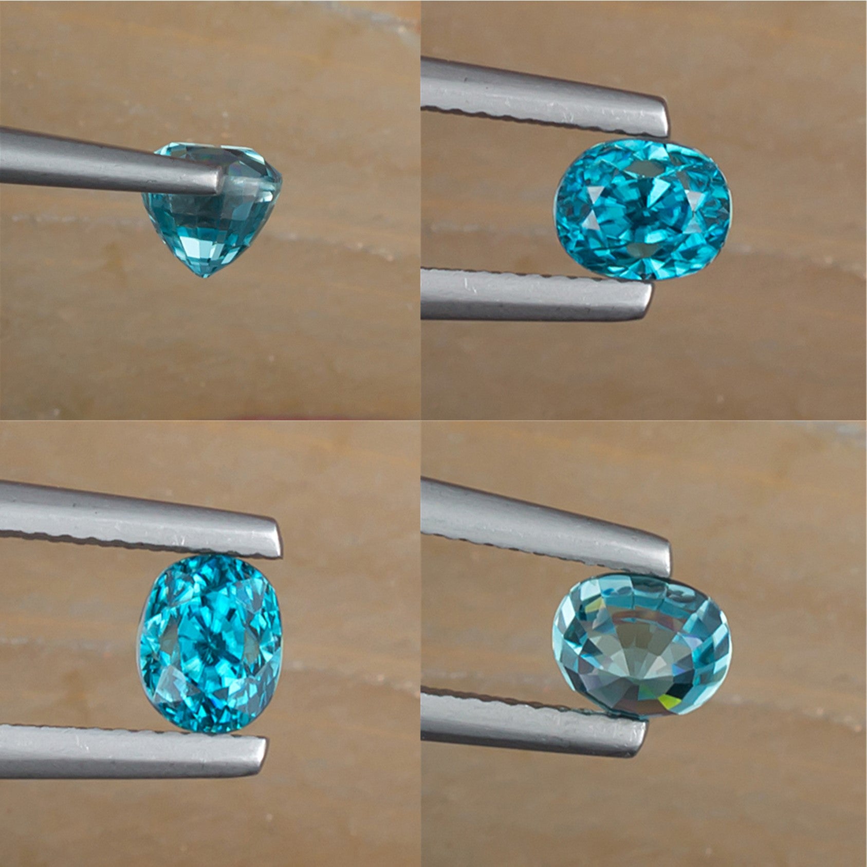 1.67ct Blue Zircon Colored Gemstone Collage II 
