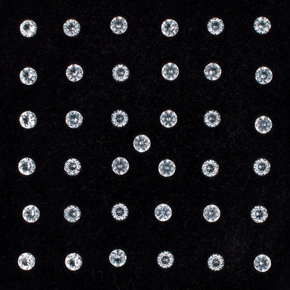 1.80mm White Topaz Gemstone Melee Parcel Top View Black Background A 21342
