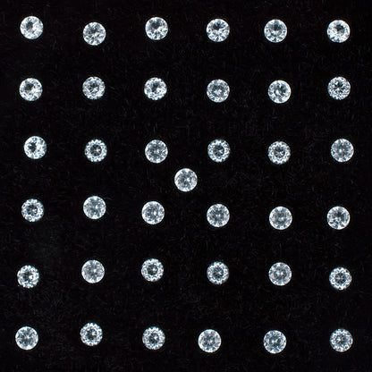 1.80mm White Topaz Gemstone Melee Parcel Top View Black Background A 21342
