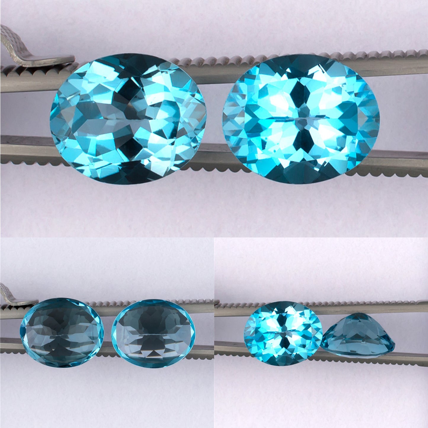 11.87twt Blue Topaz Colored Gemstone Pair Collage I
