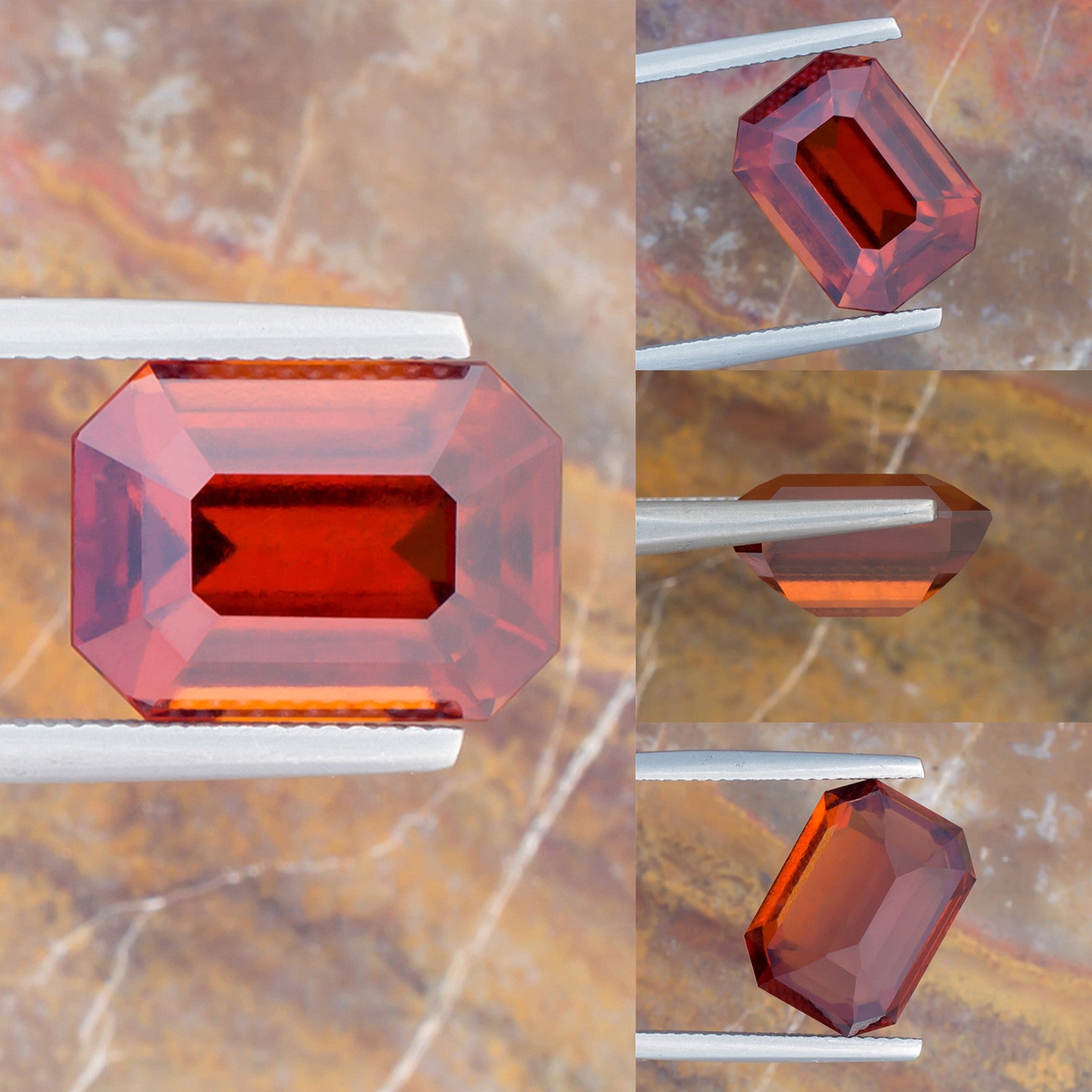 12.02ct Hessonite Garnet Colored Gemstone Collage III