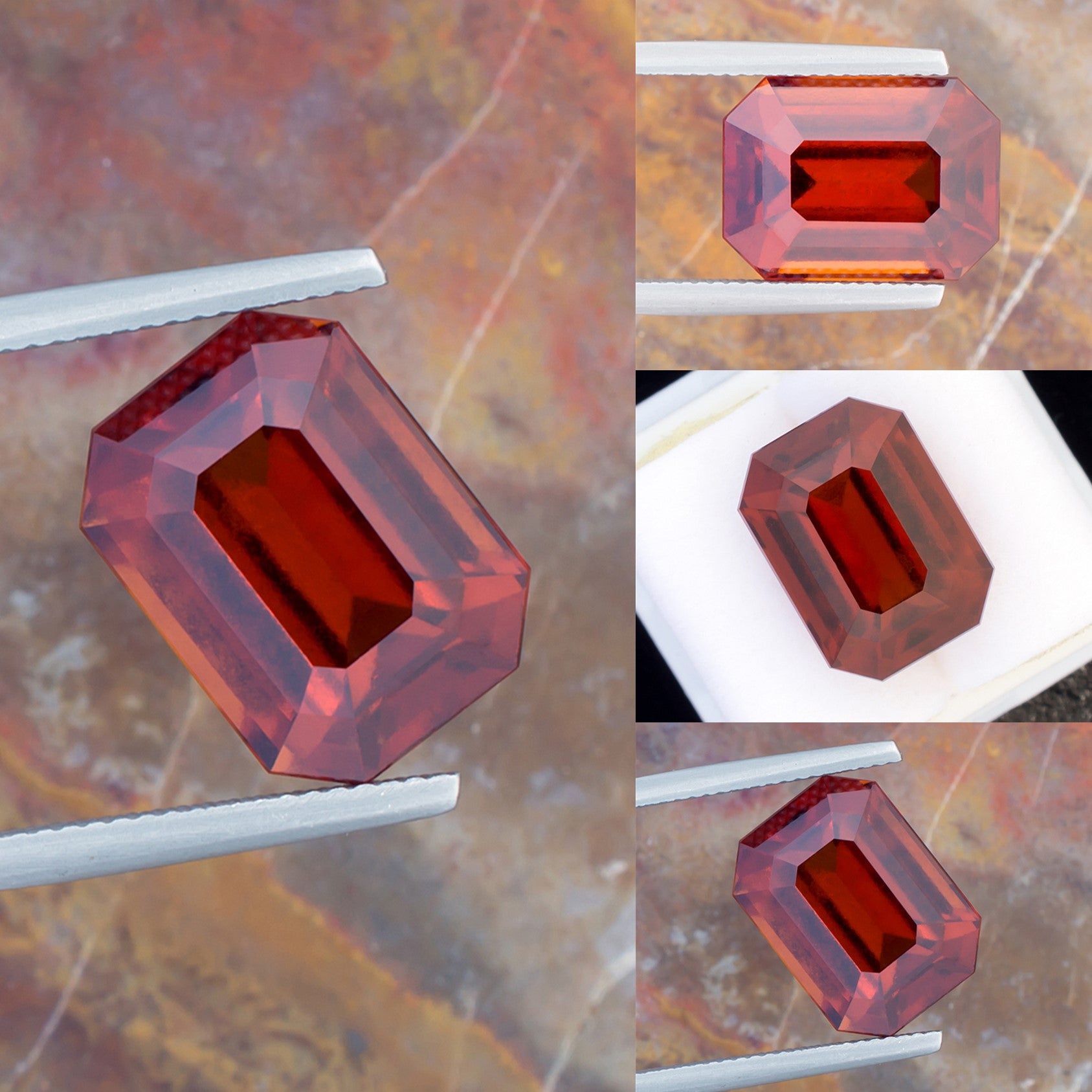 12.02ct Hessonite Garnet Colored Gemstone Collage V