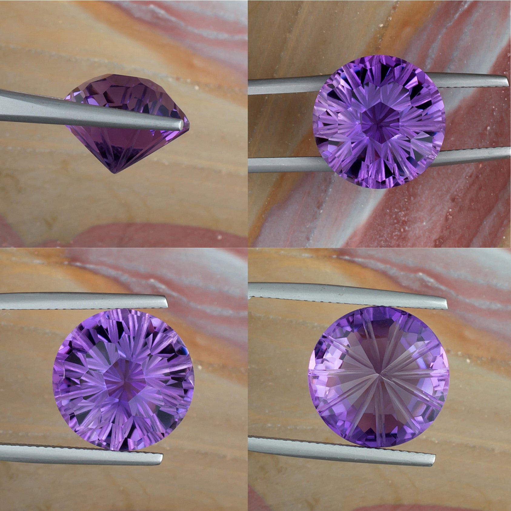 12.20ct Amethyst Colored Gemstone Collage II 
