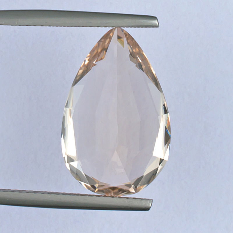 12.64ct Morganite Colored Gemstone Bottom View White Background
