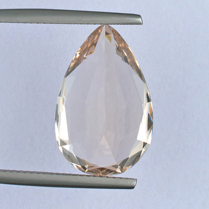 12.64ct Morganite Colored Gemstone Bottom View White Background
