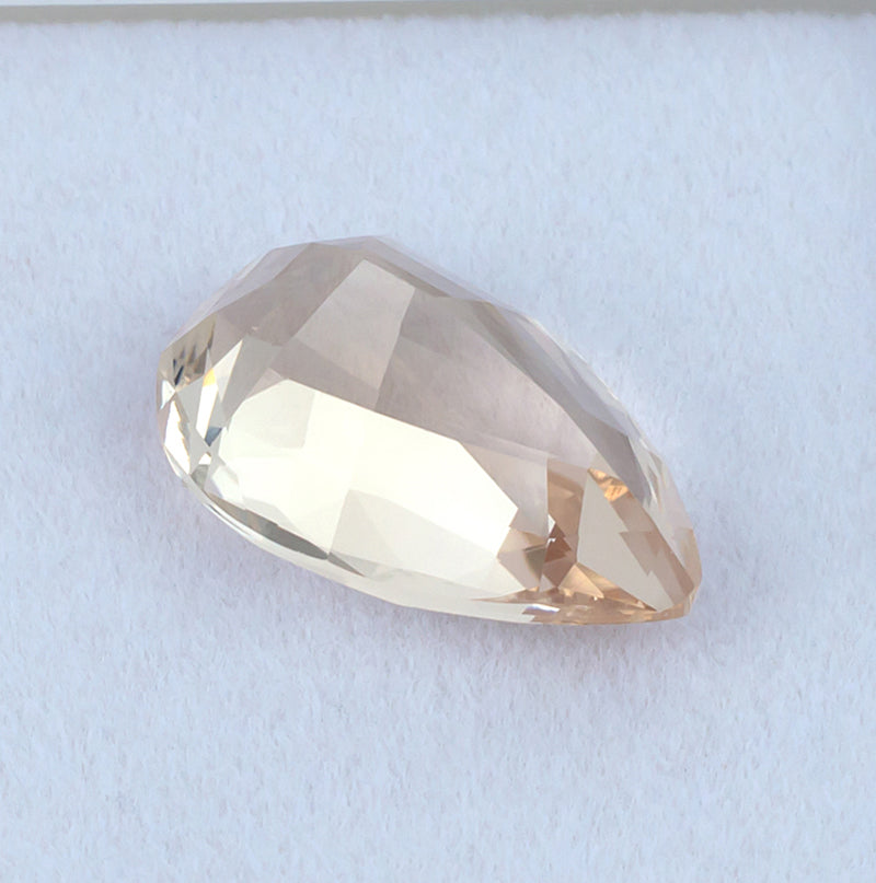 12.64ct Morganite Colored Gemstone Bottom View White Background
