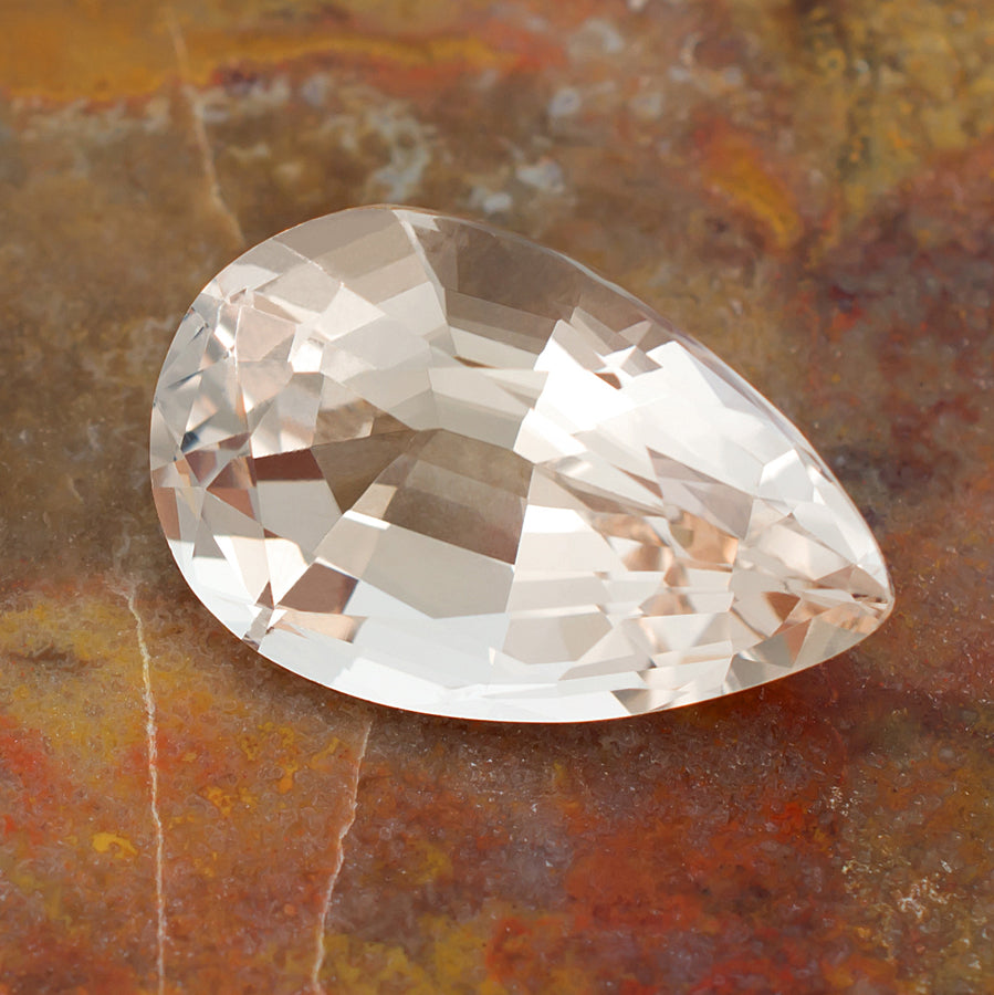 12.64ct Morganite Colored Gemstone Crown View Natural Background L 21439

