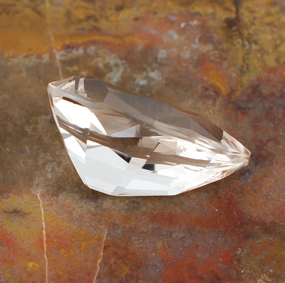 12.64ct Morganite Colored Gemstone Bottom View Natural Background K 21439

